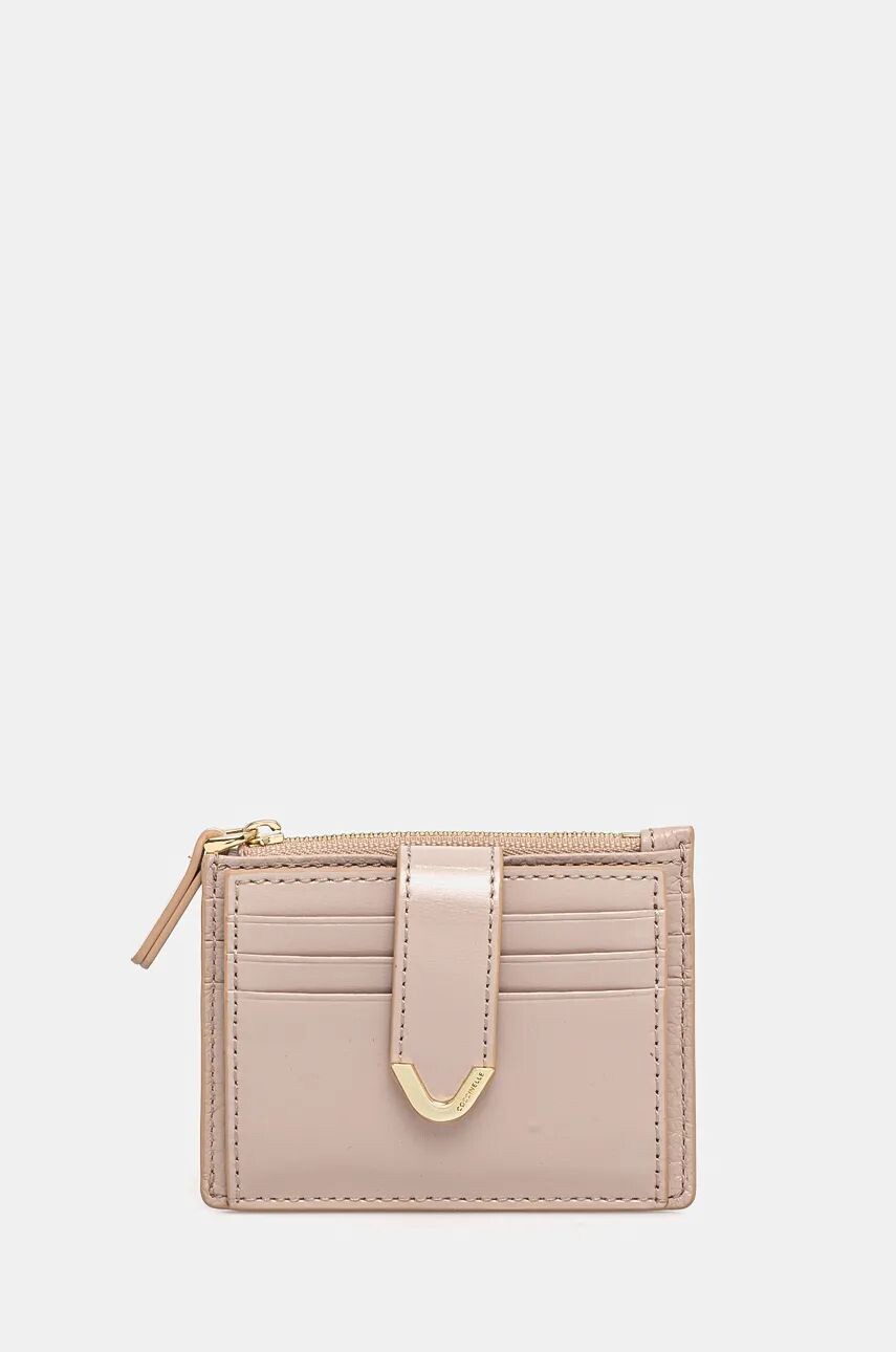 

Кожаная визитница Coccinelle COCCINELLEDEW SHINY CALF, розовый