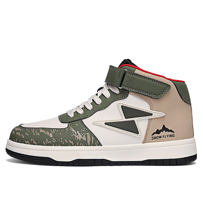 

Кроссовки SNOW FLYING Vintage Basketball Shoes Men High-top, белый/черный