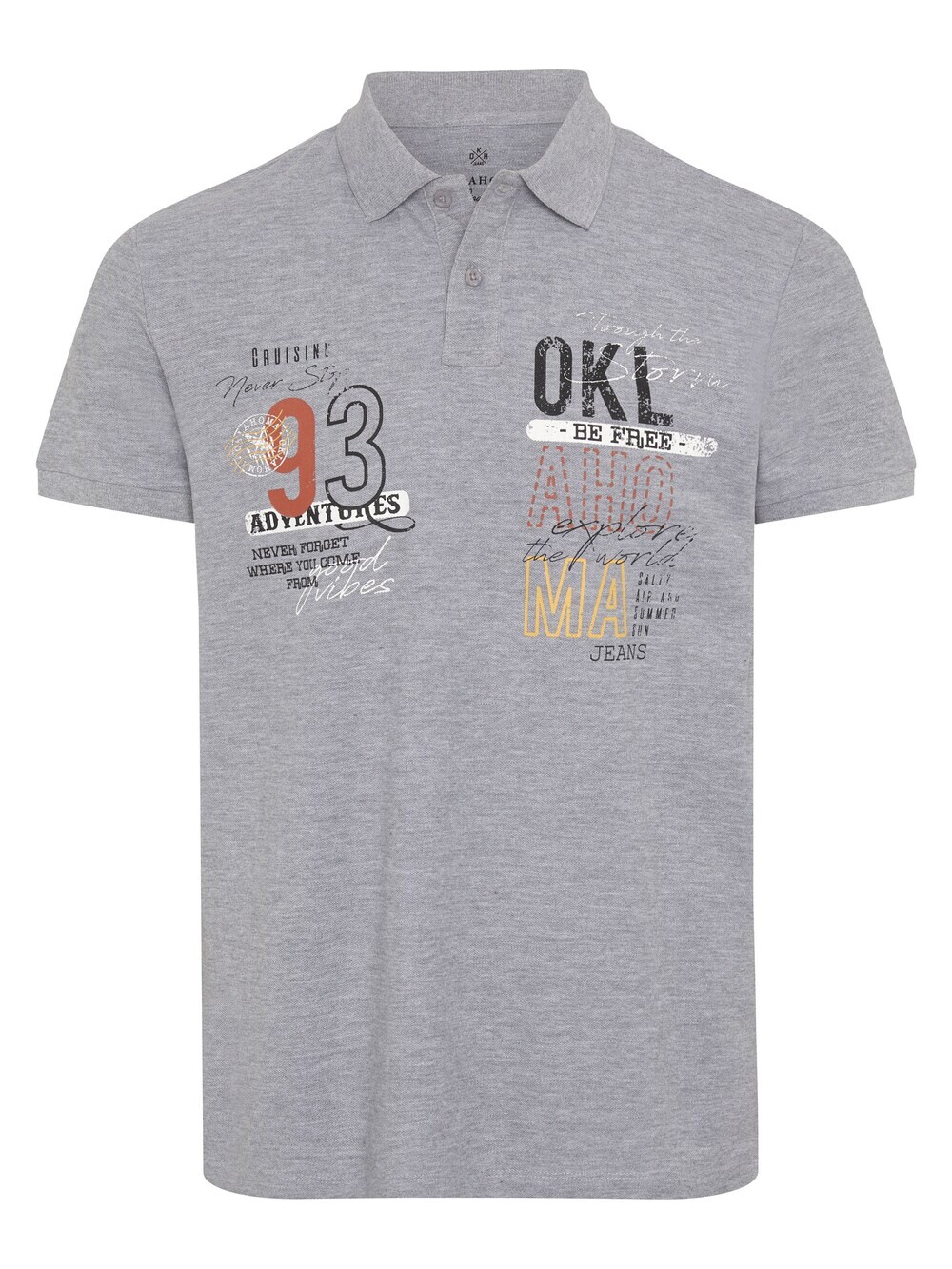 

Футболка Oklahoma Jeans aus Piqué, светло-серый