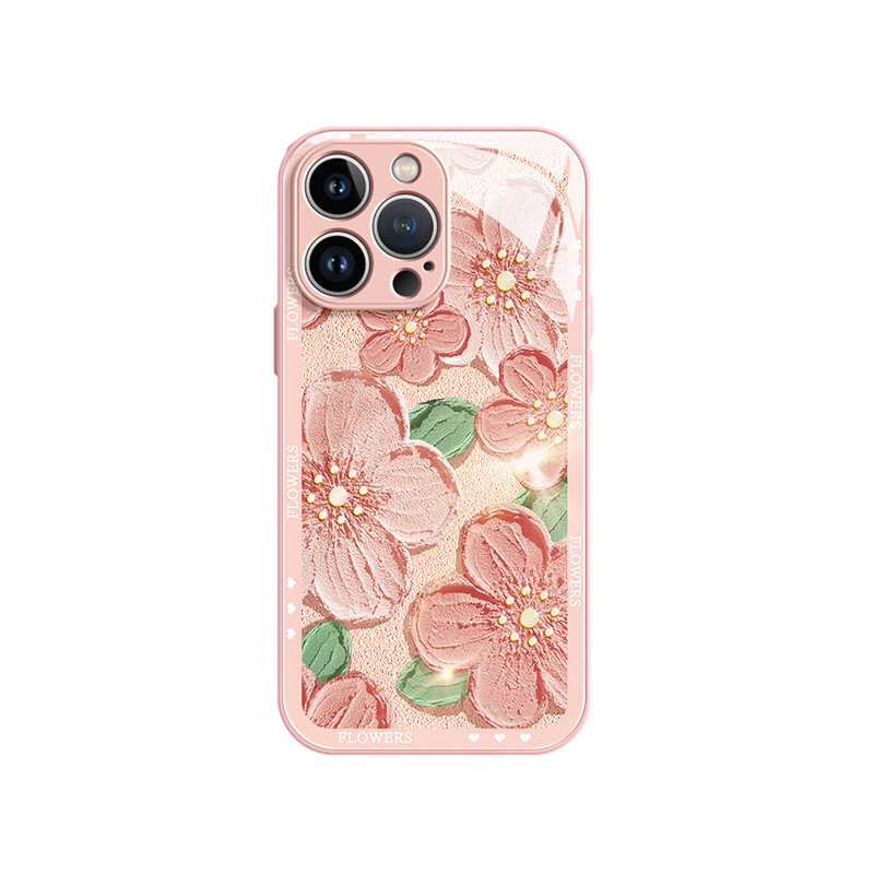

Чехол для телефона Taowantong Tao Wantong, Glass case - metallic silver - white oil painting flowers