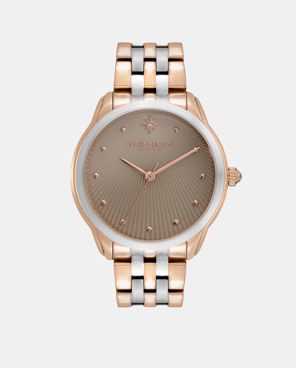 Двухцветные женские часы Starlight 24000050 из стали Olivia Burton, розовый женские часы floral 24000044 из розовой стали olivia burton розовый