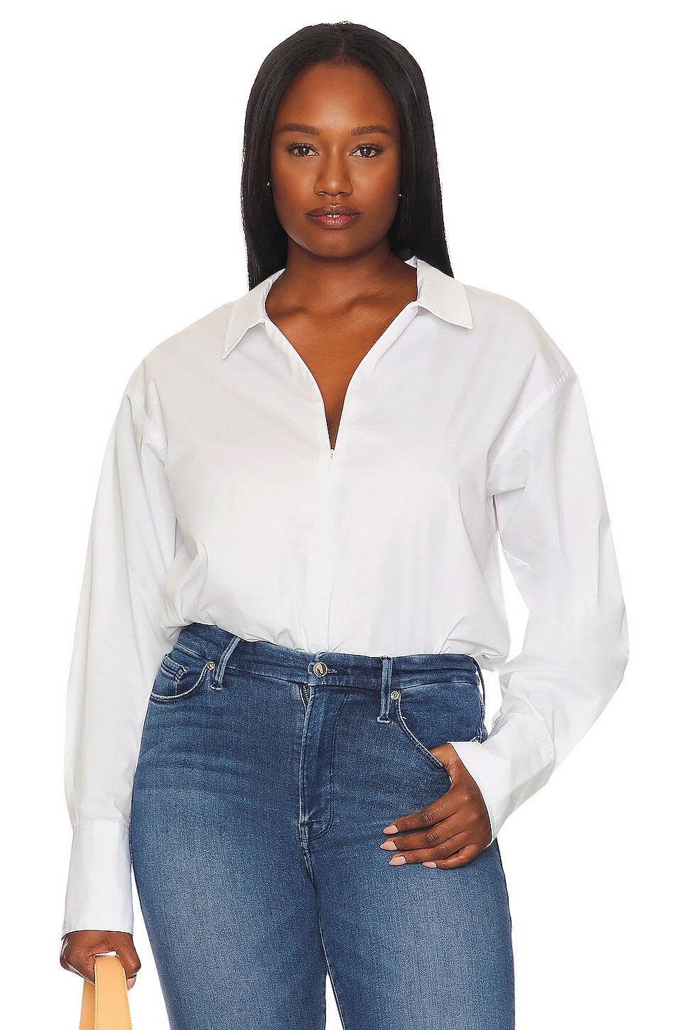 

Боди Good American Zip Poplin Body, цвет White001