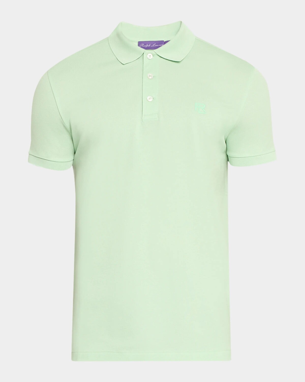 

Мужская рубашка поло узкого кроя из пике на заказ Ralph Lauren Purple Label, цвет Opal Blue