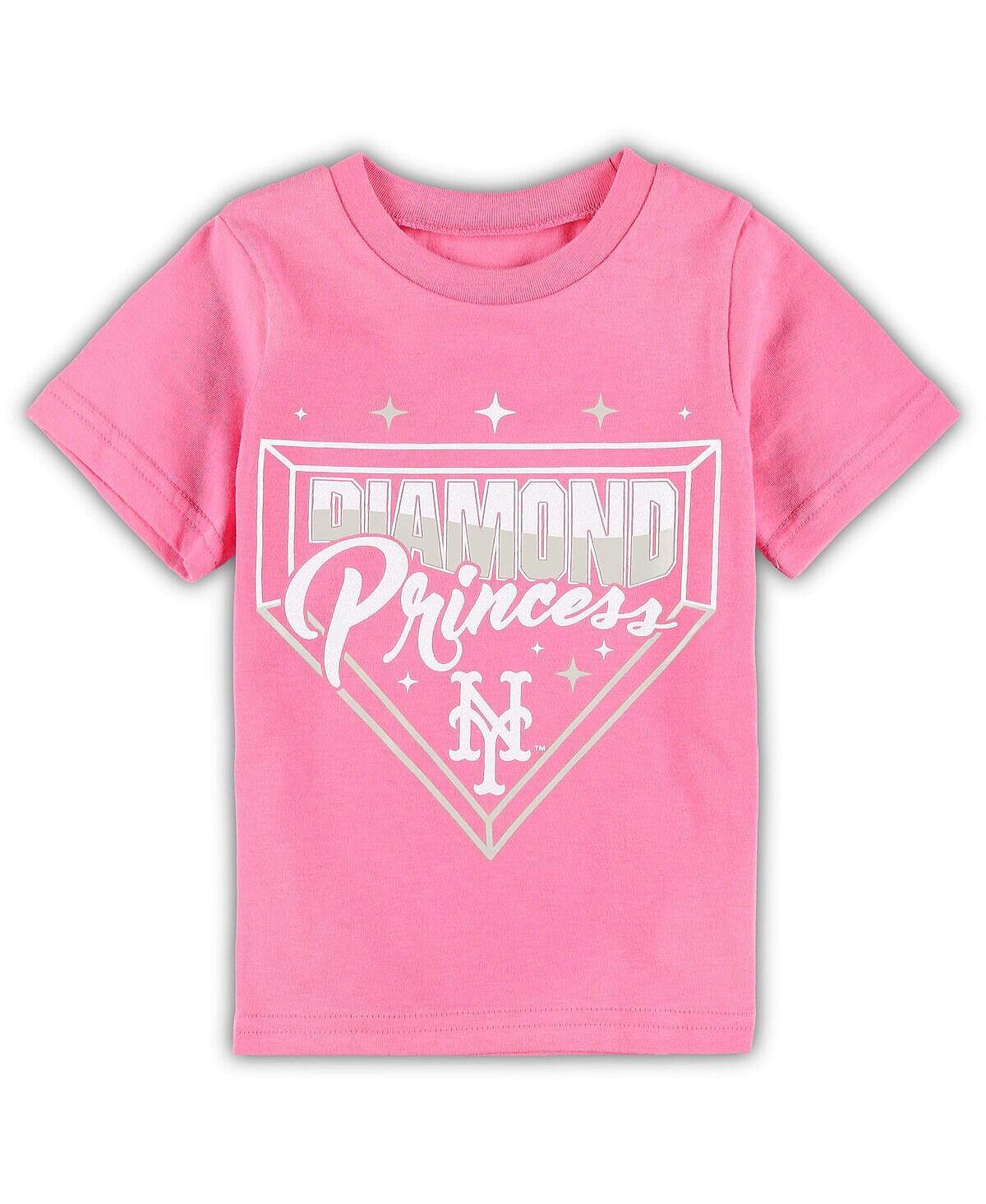 

Розовая футболка New York Mets Diamond Princess для девочек для малышей Outerstuff