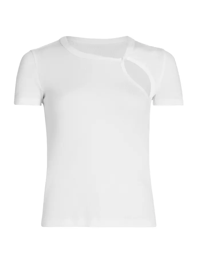 

Хлопковая футболка с разрезом Helmut Lang, белый