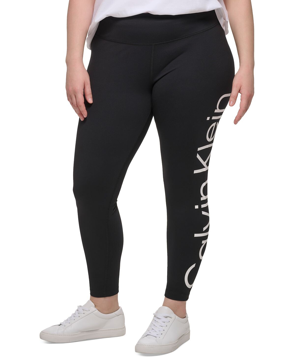 

Леггинсы с логотипом больших размеров и завышенной талией Calvin Klein