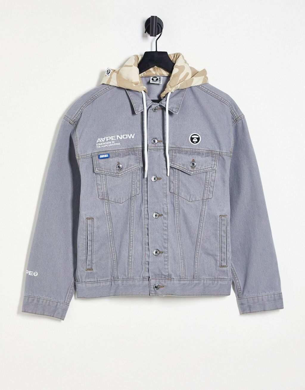 

Серая джинсовая куртка Aape By A Bathing Ape