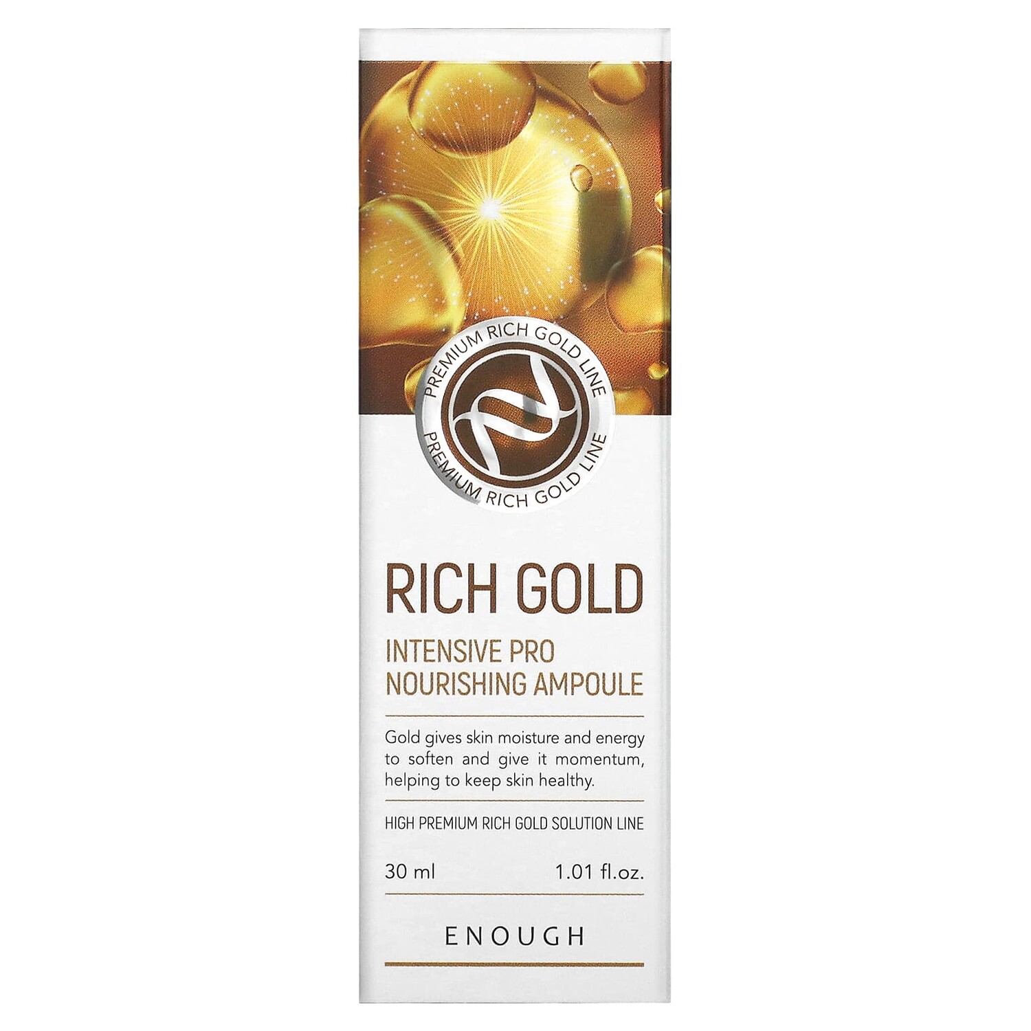 Рич Голд. Rich Premium. Enough сыворотка питательная с золотом - Rich Gold Intensive Pro Nourishing Ampoule, 30мл. Экстракт маточного молочка.