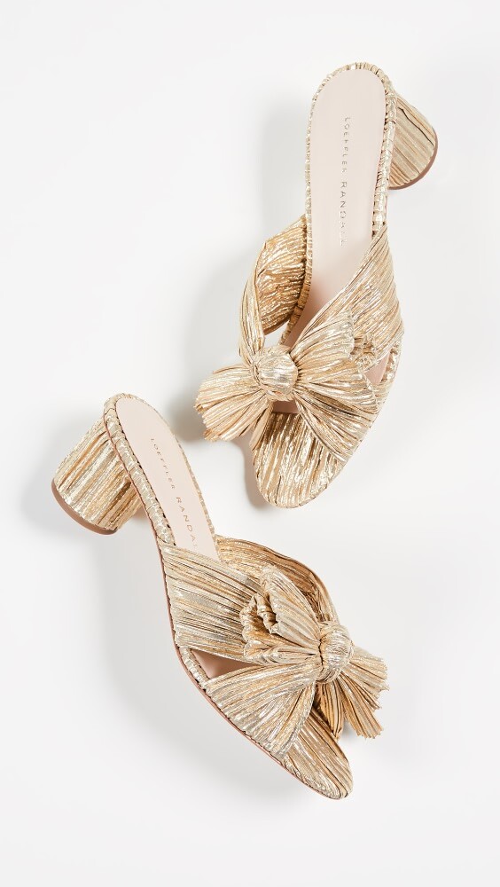 

Сандалии Loeffler Randall Emilia Pleated Bow, золотой