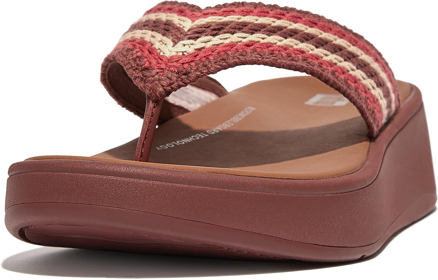 

Шлепанцы F-Mode Crochet Flatform Toe Post Sandals FitFlop, цвет Clay Brown