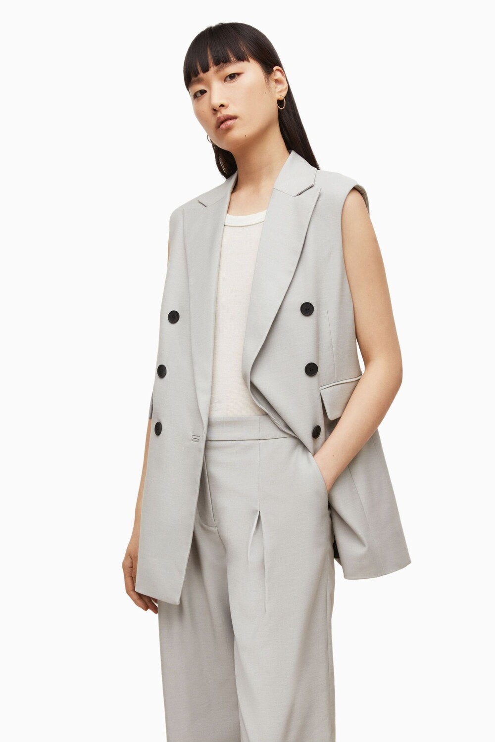 

Серый блейзер AllSaints Hanah All Saints, серый