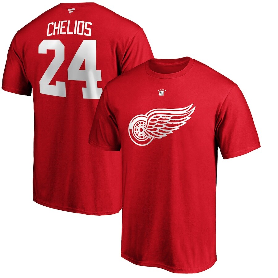 

Футболка с именем и номером Fanatics Branded Detroit Red Wings, красный