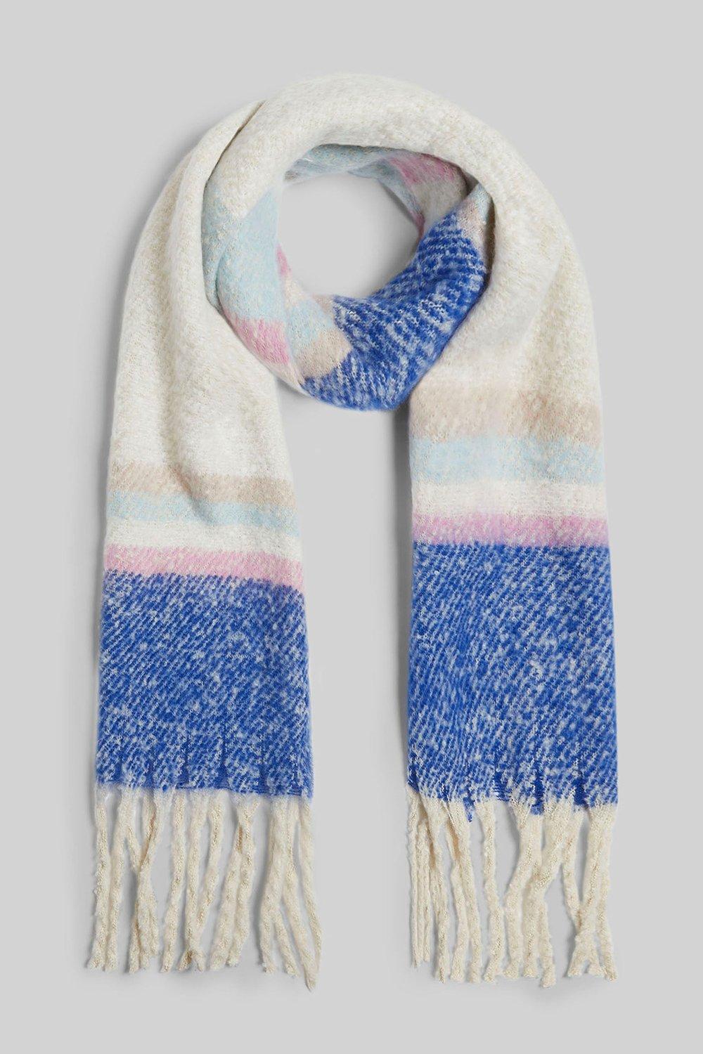 Полосатый шарф-одеяло James Lakeland, синий полосатый шарф одеяло james lakeland синий