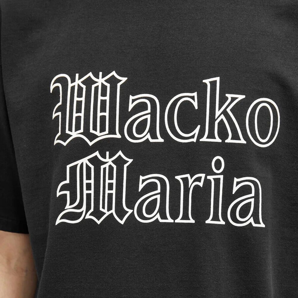 

Wacko Maria Футболка с логотипом Heavyweight в готическом стиле, черный