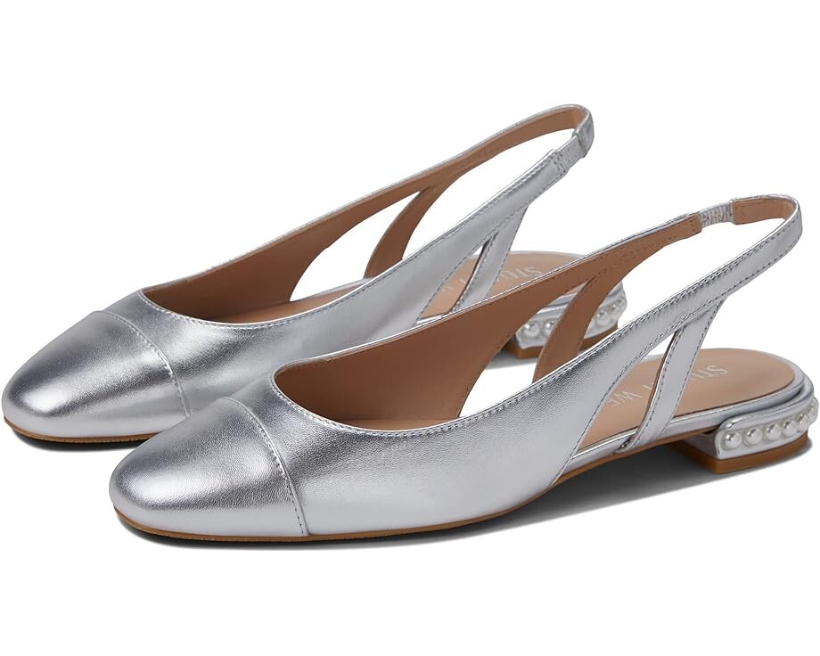 

Балетки Stuart Weitzman Pearl Slingback, серебряный
