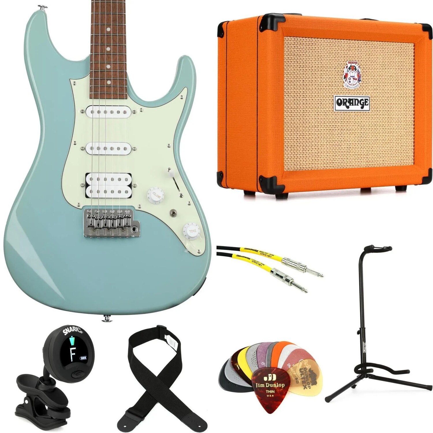 

Комплект электрогитары Ibanez AZES и усилителя Orange Crush 20RT — Purist Blue