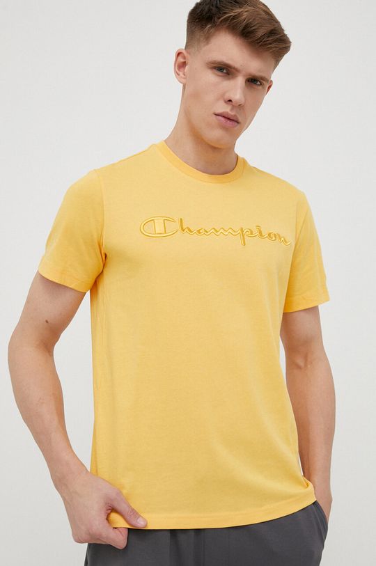 Хлопковая футболка Champion, желтый