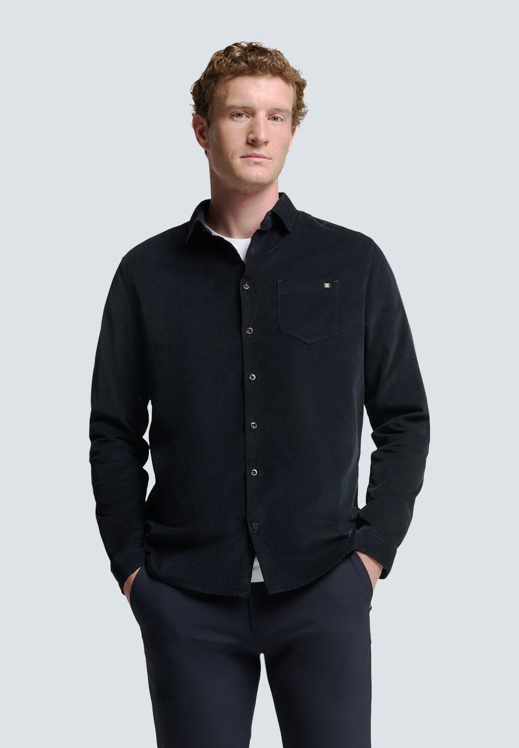 

Рубашка STYLISH AND COMFORTABLE NO EXCESS, темно-синий