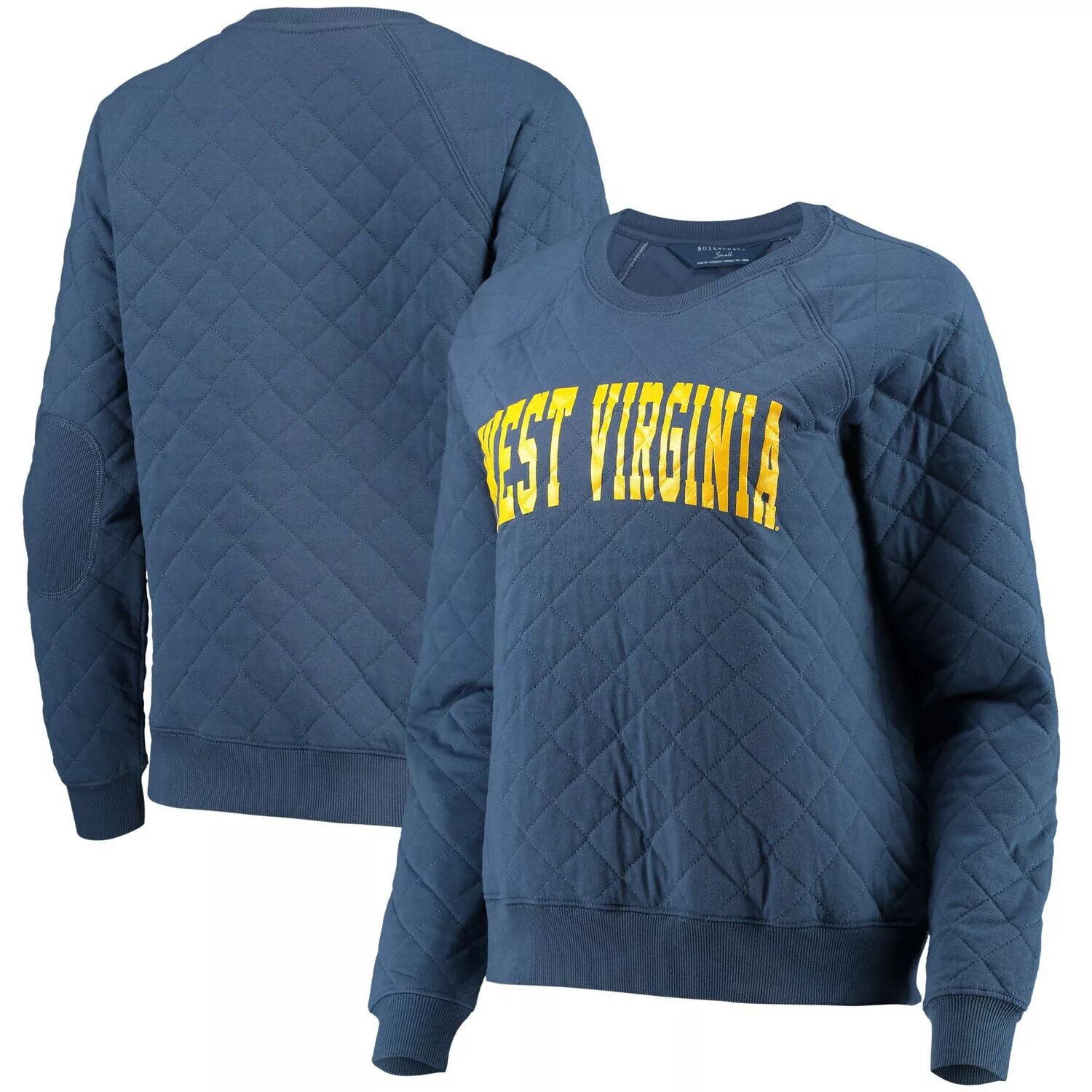 

Женский стеганый пуловер реглан темно-синего цвета West Virginia Mountaineers
