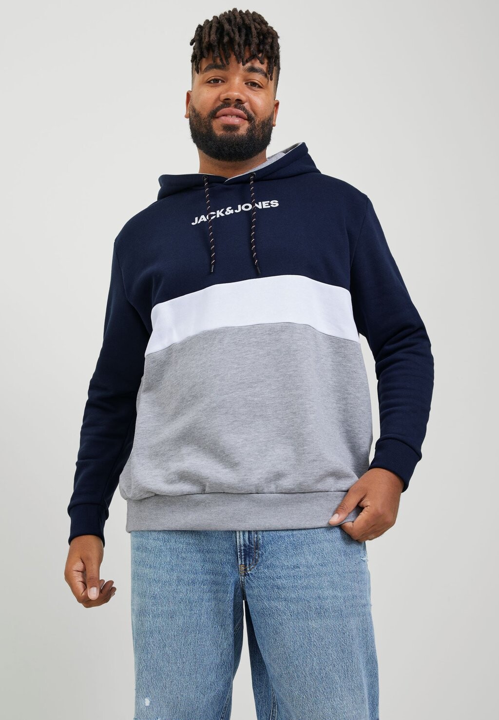 

Толстовка JJEREID BLOCKING HOOD Jack & Jones, темно-синий пиджак