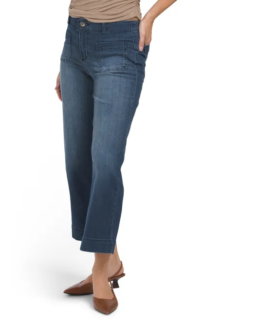 

Широкие укороченные брюки с высокой посадкой Paris 1822 Denim, синий