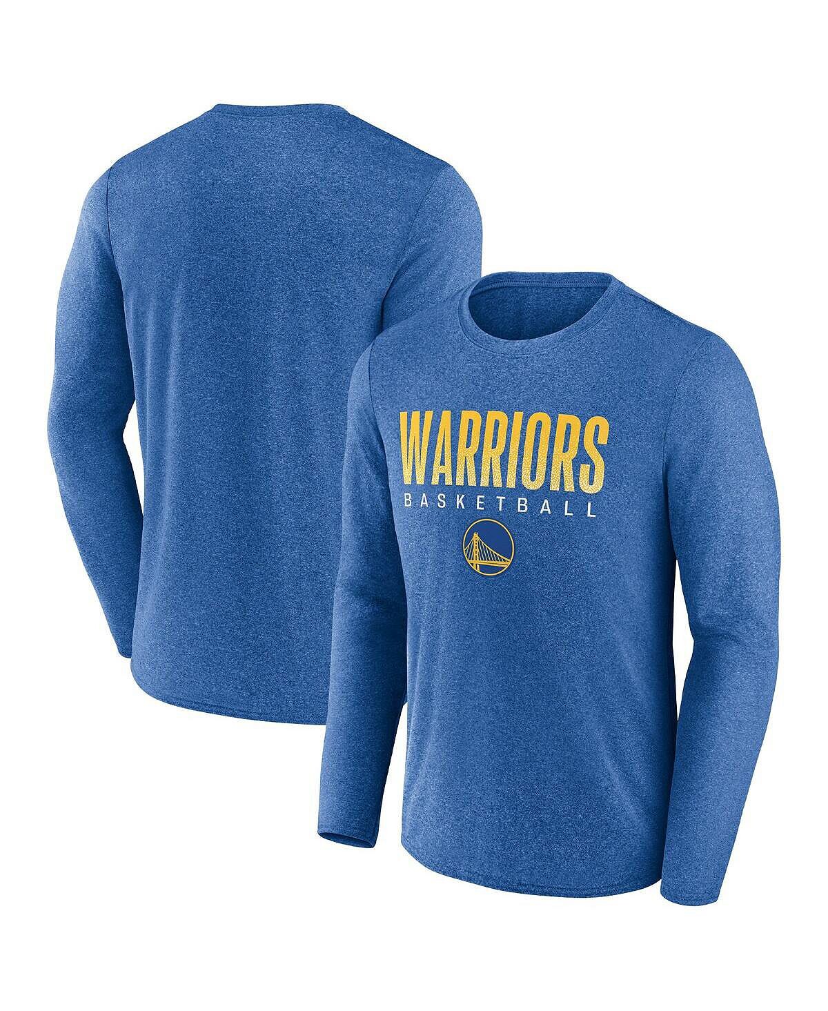 

Мужская футболка с длинным рукавом с фирменным рисунком Royal Golden State Warriors Where Legends Play Iconic Practice Fanatics