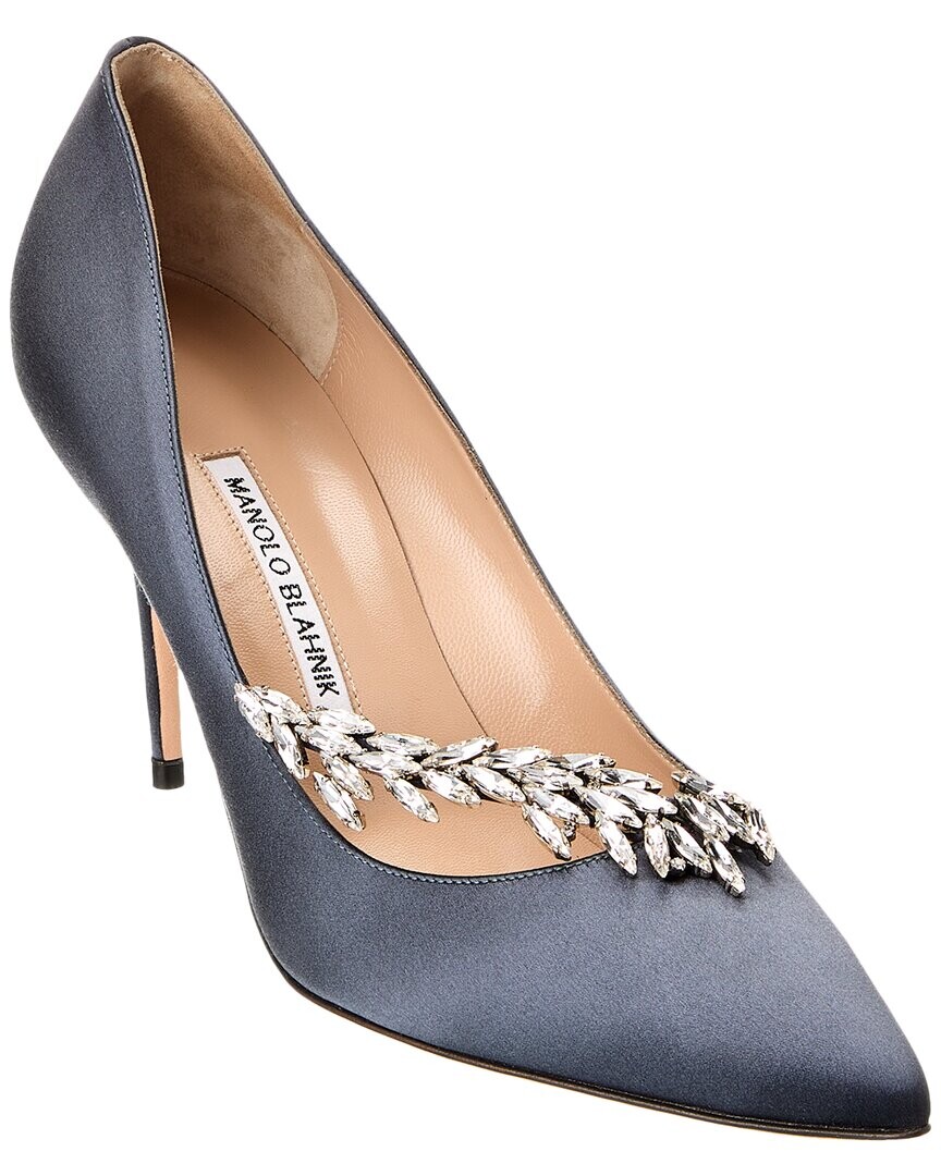

Атласные туфли Manolo Blahnik Nadira 90, серый