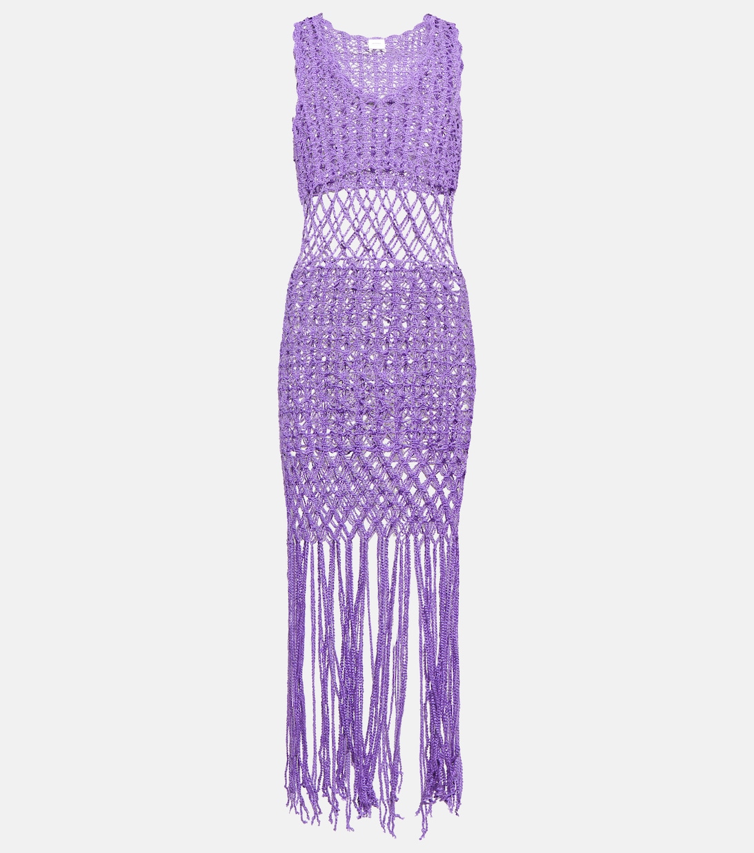 цена Мини-платье цыганского вязания крючком ANNA KOSTUROVA, фиолетовый