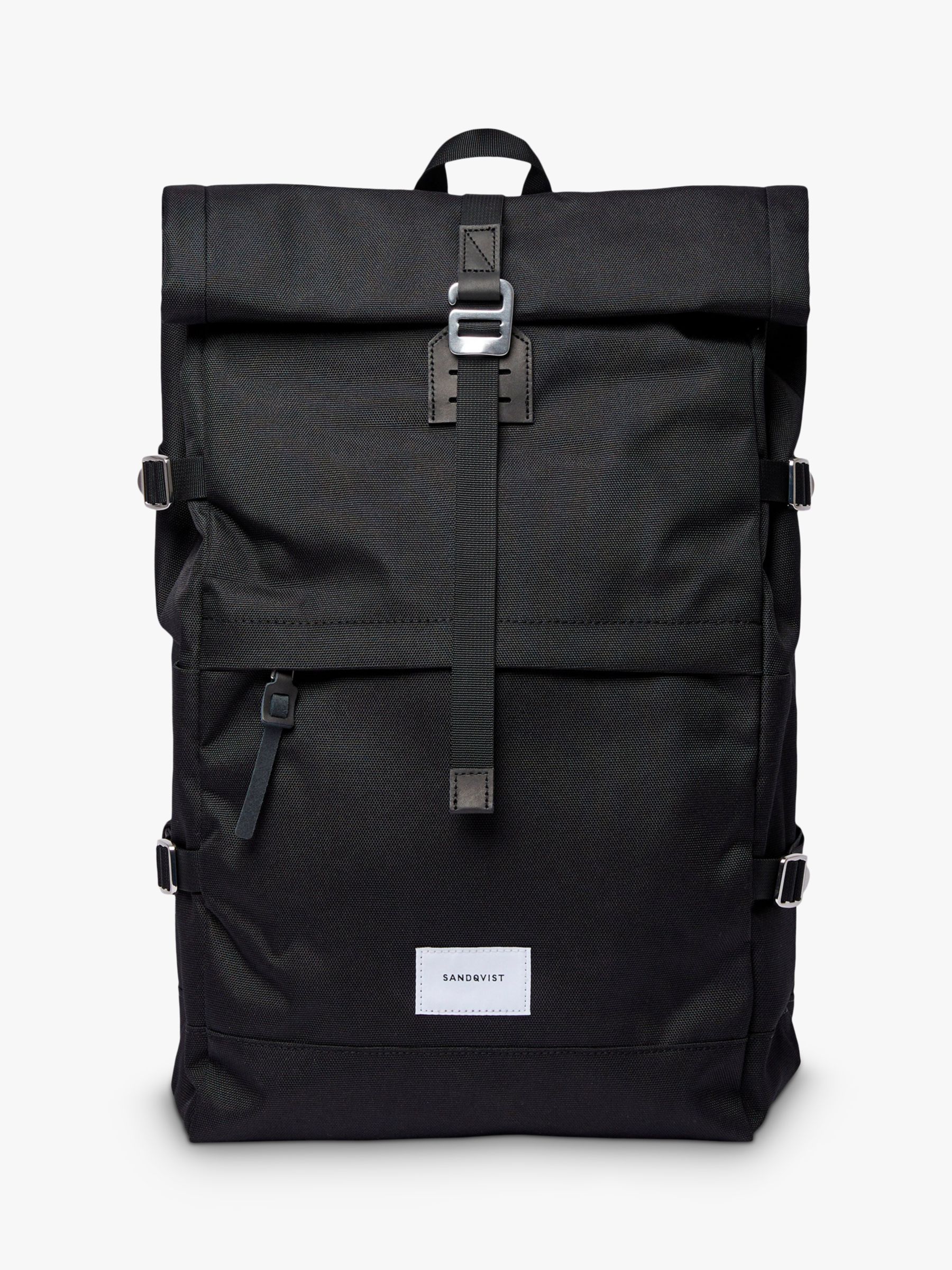 Рюкзак Bernt из переработанного материала с откидным верхом Sandqvist, черный рюкзак sandqvist bernt black