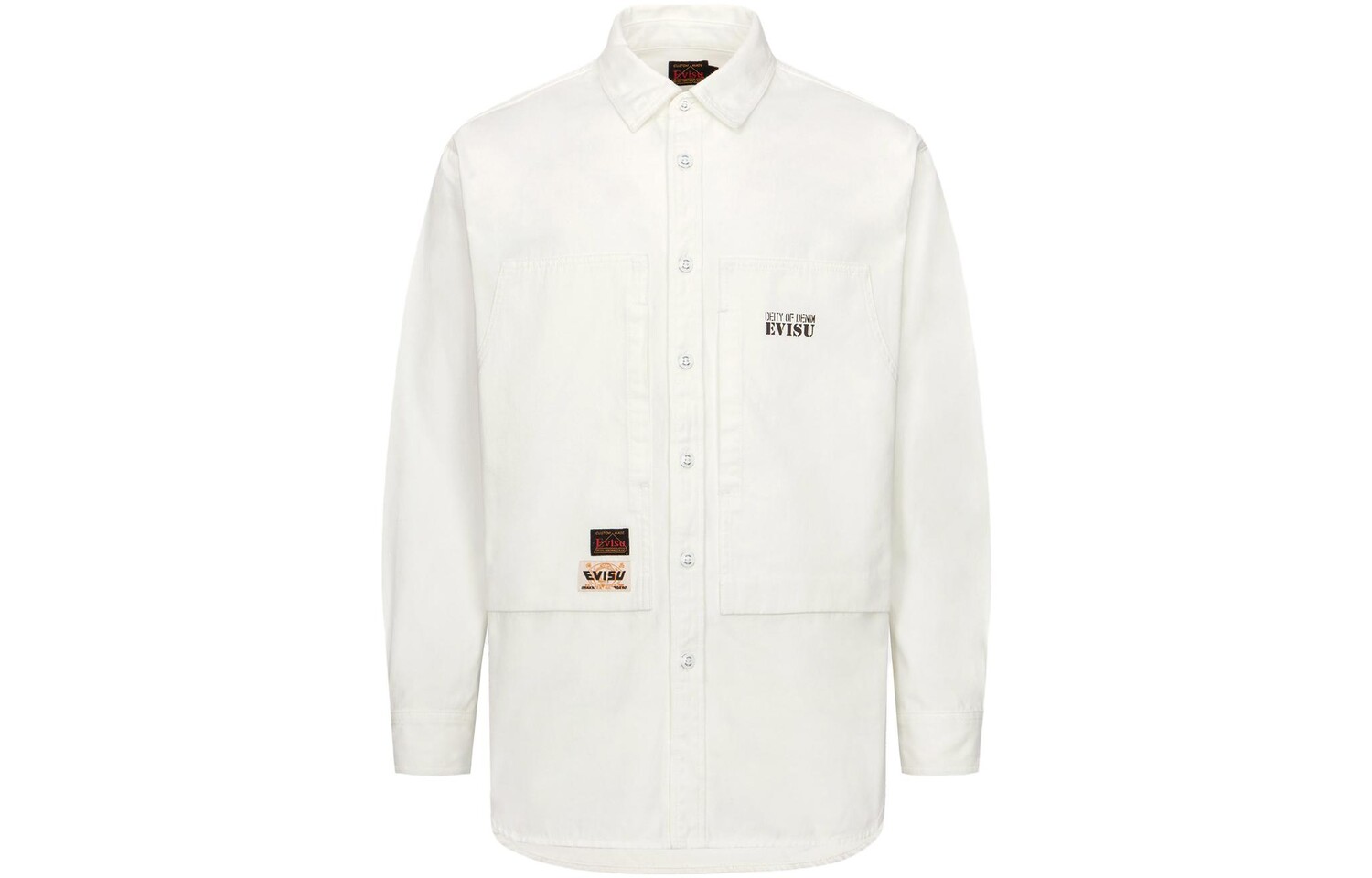 Хлопковая рубашка с логотипом Evisu, белый
