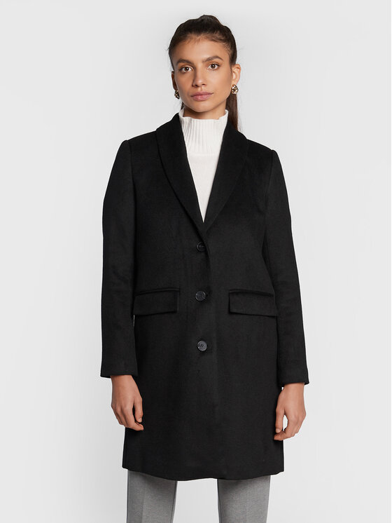 Шерстяное пальто обычного кроя Bruuns Bazaar, черный шерстяное пальто обычного кроя guess черный