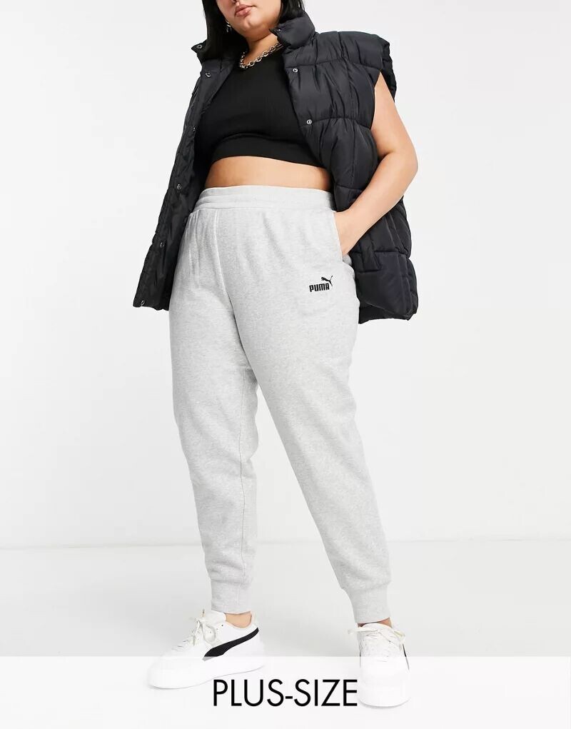 

Серые джоггеры с логотипом Puma Plus Essentials