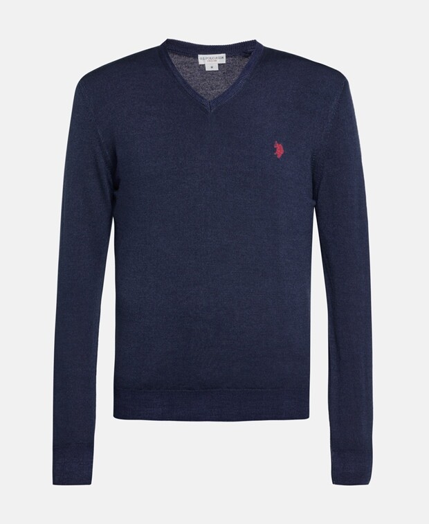 

Джемпер из мериносовой шерсти U.S. Polo Assn., темно-синий