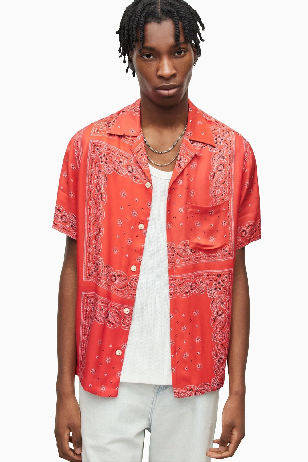 

Красная рубашка с коротким рукавом AllSaints Tikal All Saints, красный