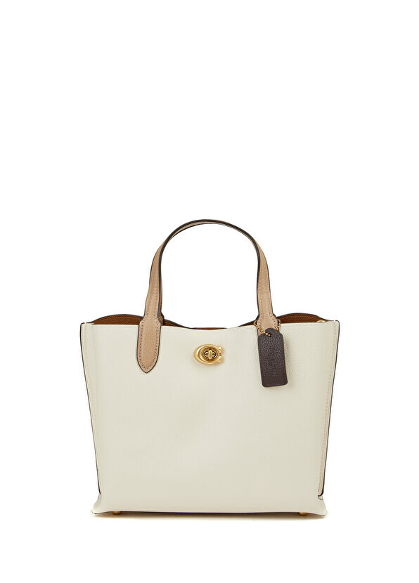 

Willow tote 24 off-white женская кожаная сумка Coach