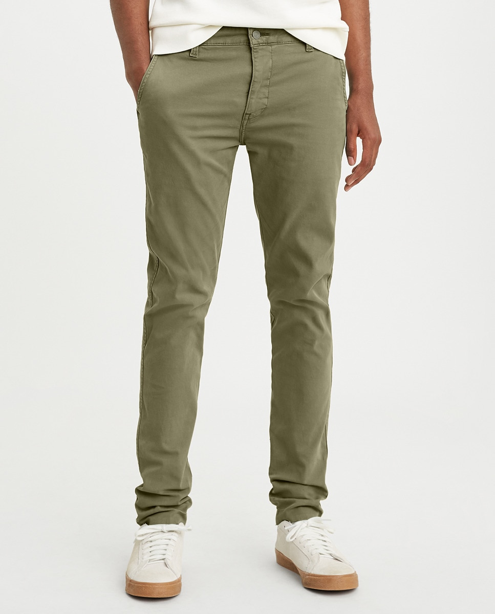 Зеленые узкие мужские брюки чинос Levi's, зеленый узкие брюки чиносы vans черный