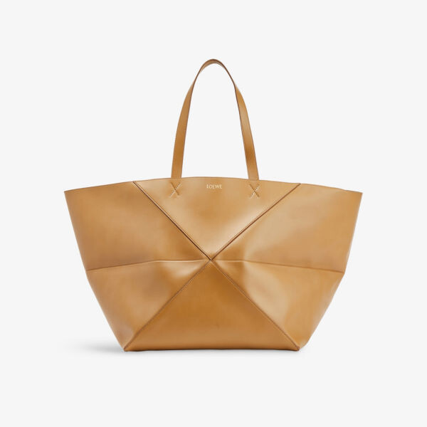 

Большая кожаная сумка-тоут Puzzle Fold Loewe, цвет oak