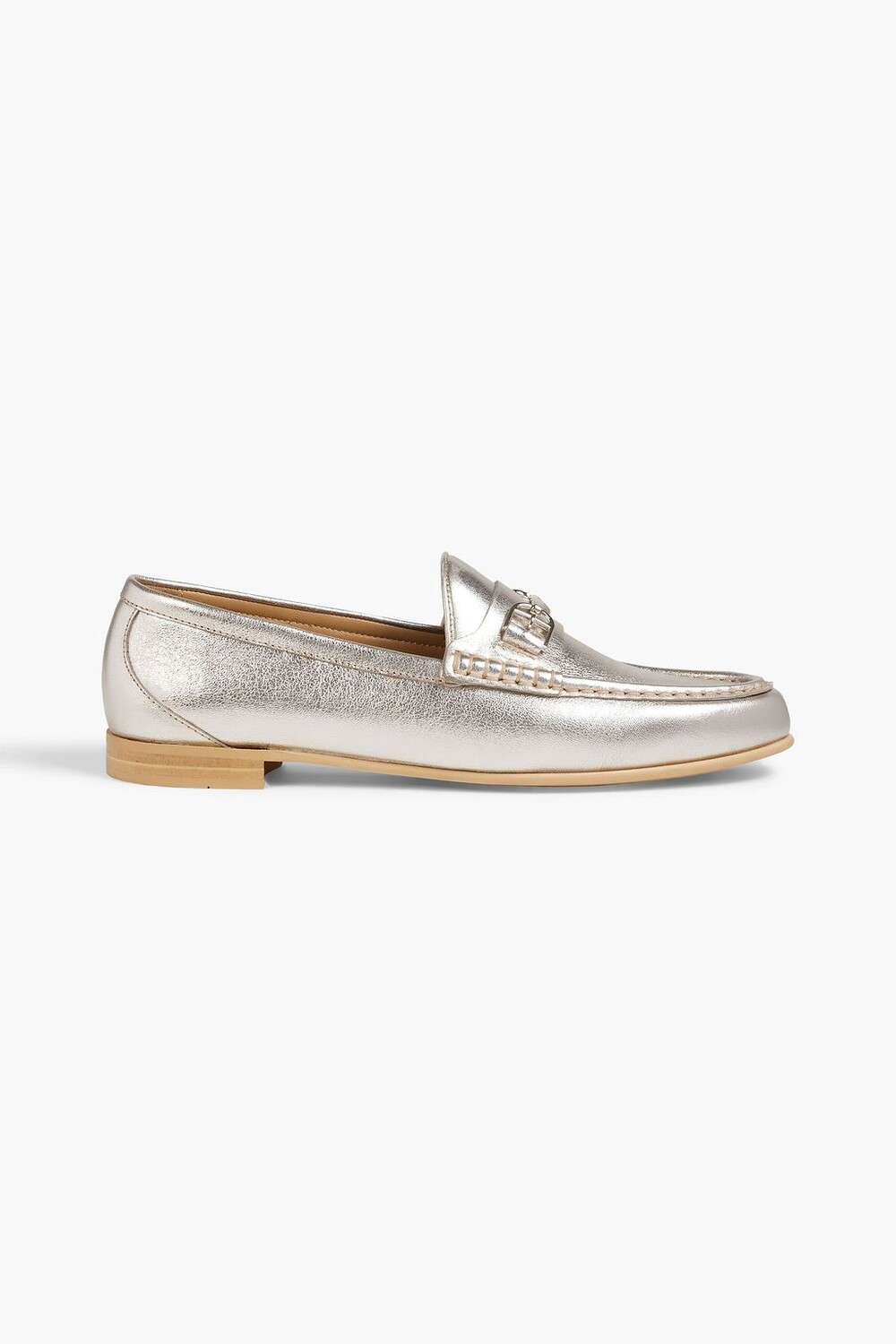 

Лоферы New Manoela из фактурной кожи с эффектом металлик BALLY, платиновый