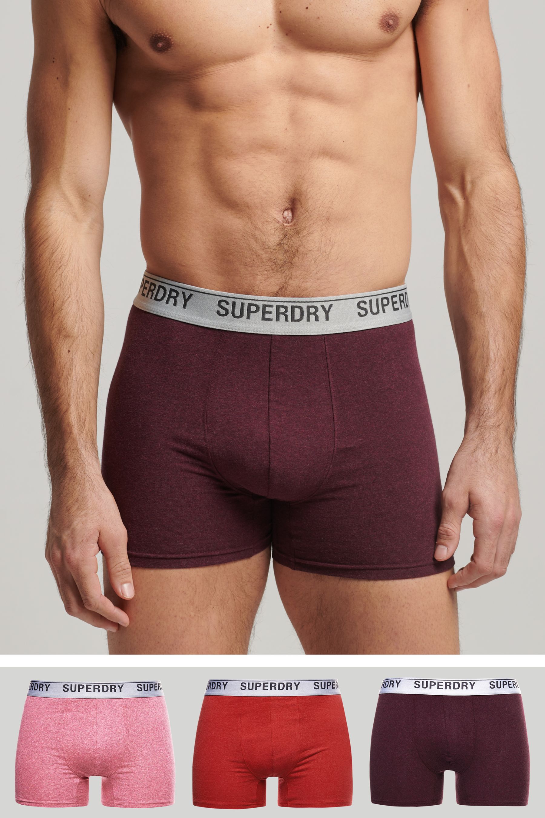 

Комплект из 3 пар боксеров из натурального хлопка Superdry