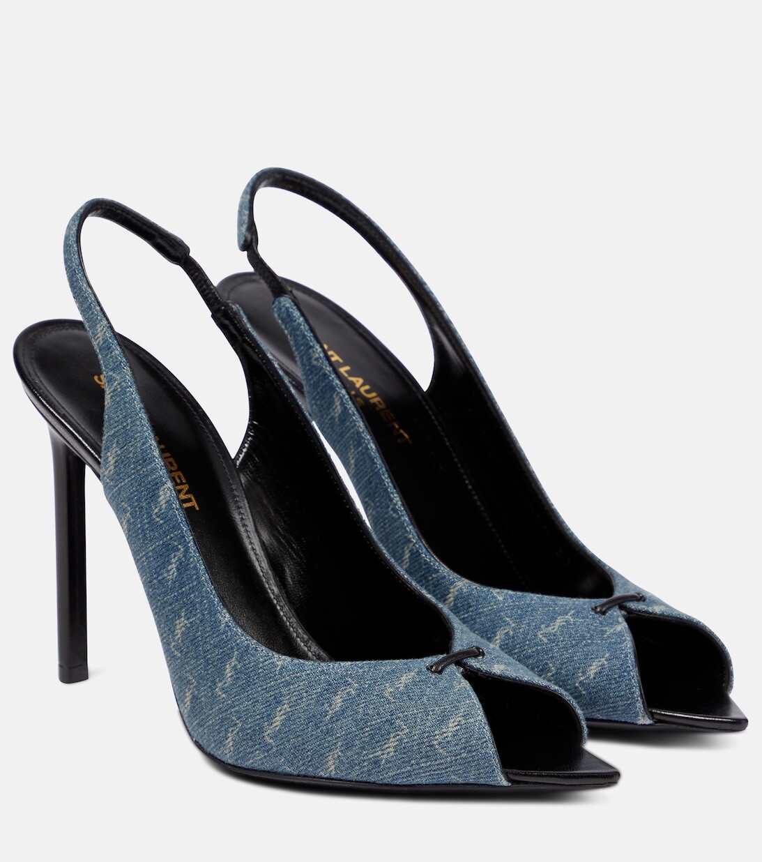 

Джинсовые сандалии Lola 105 с ремешком на пятке Saint Laurent, синий