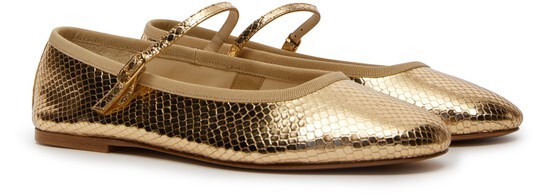 

Туфли Mary Jane Ballerina les Ballerines Celine из ламинированной тисненной телячьей кожи tejus Celine