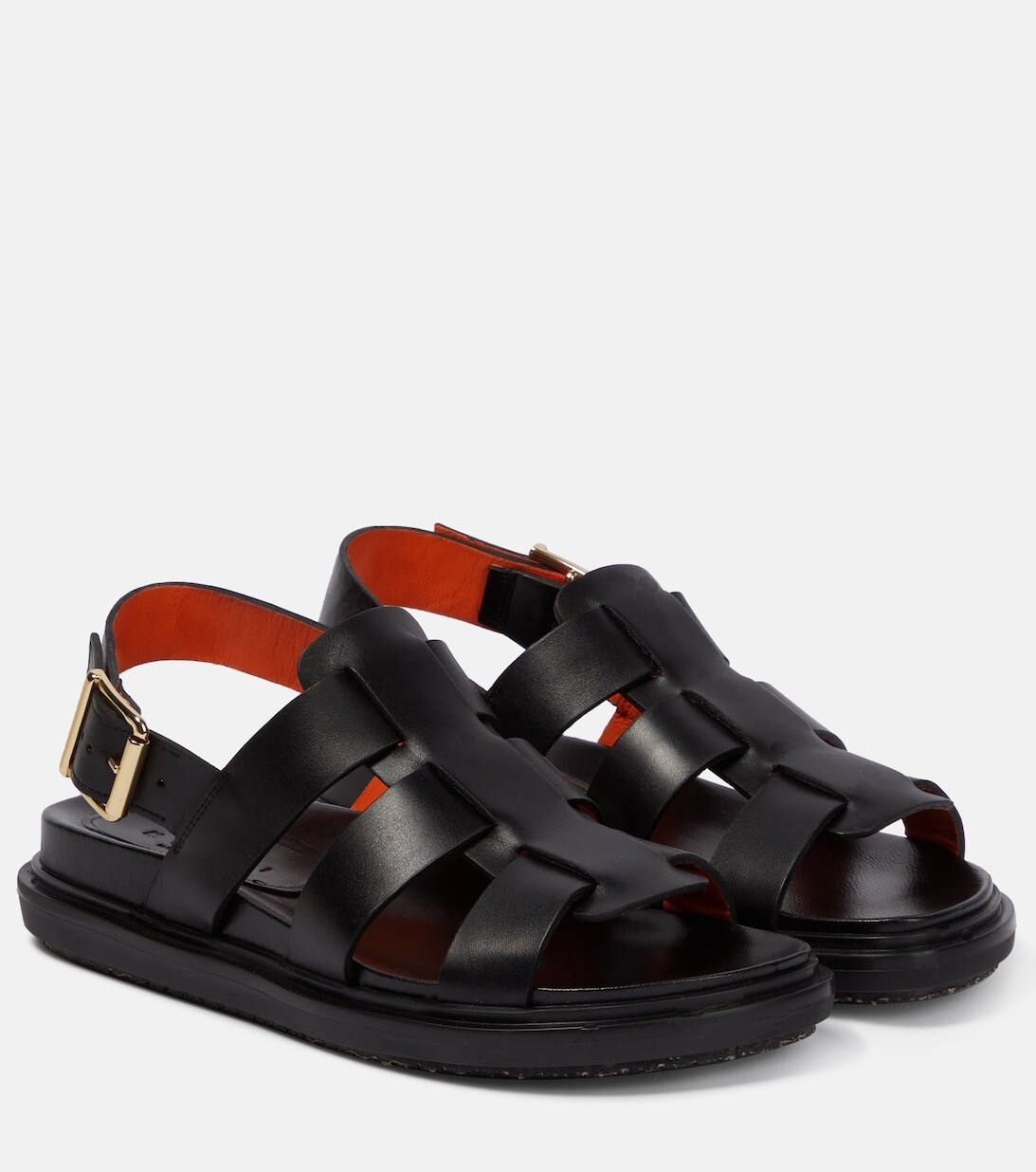 

Кожаные гладиаторские сандалии Marni, черный