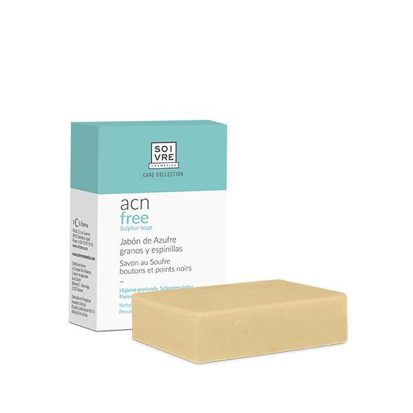 Крем для лечения кожи лица Pastilla de jabón antiacné de azufre Soivre cosmetics, 125 г