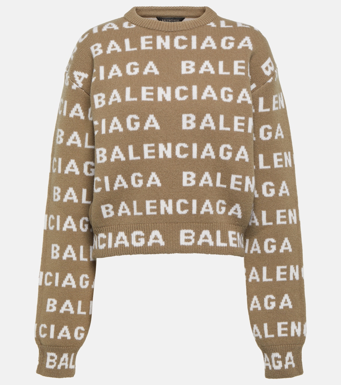 Шерстяной свитер с логотипом Balenciaga, белый