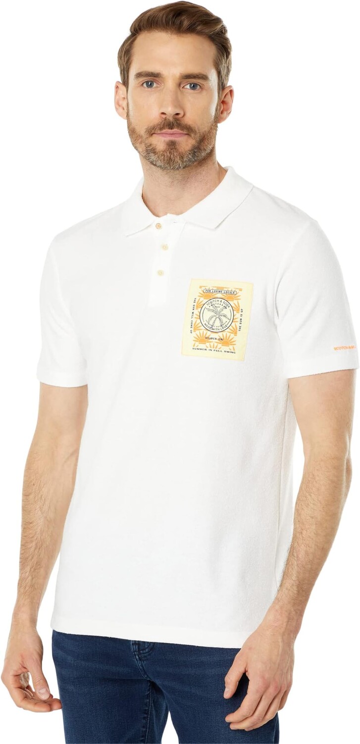 

Рубашка-поло Toweling Polo Contains Organic Cotton Scotch & Soda, белый
