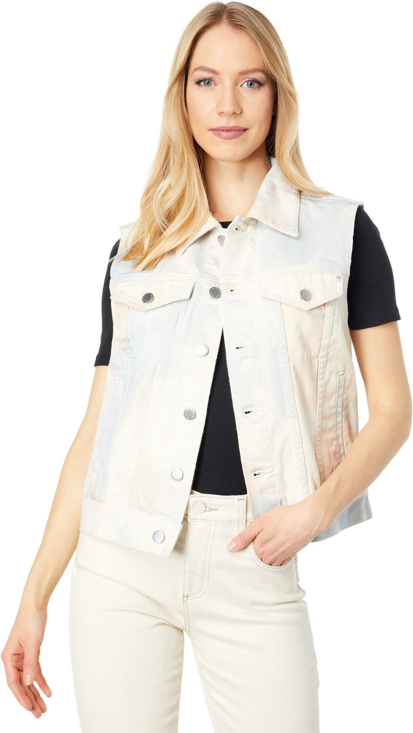 

Утепленный жилет AG Jeans Jordy Trucker Vest, цвет Cosmic Wave Blue/Peach