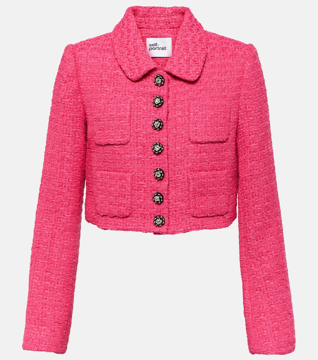 Укороченная куртка-букле Self-Portrait, розовый