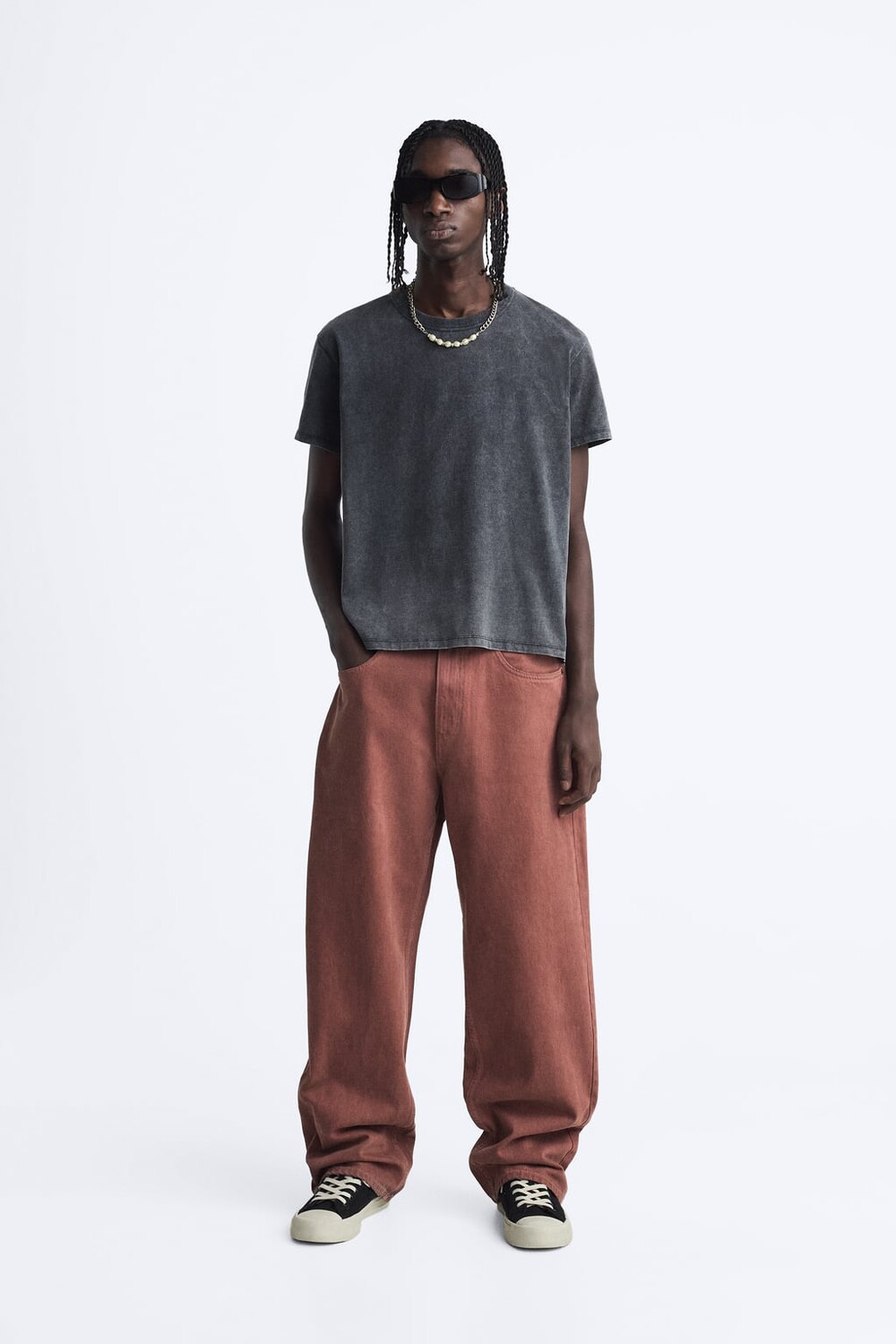 

Джинсы мешочного кроя ZARA, медь