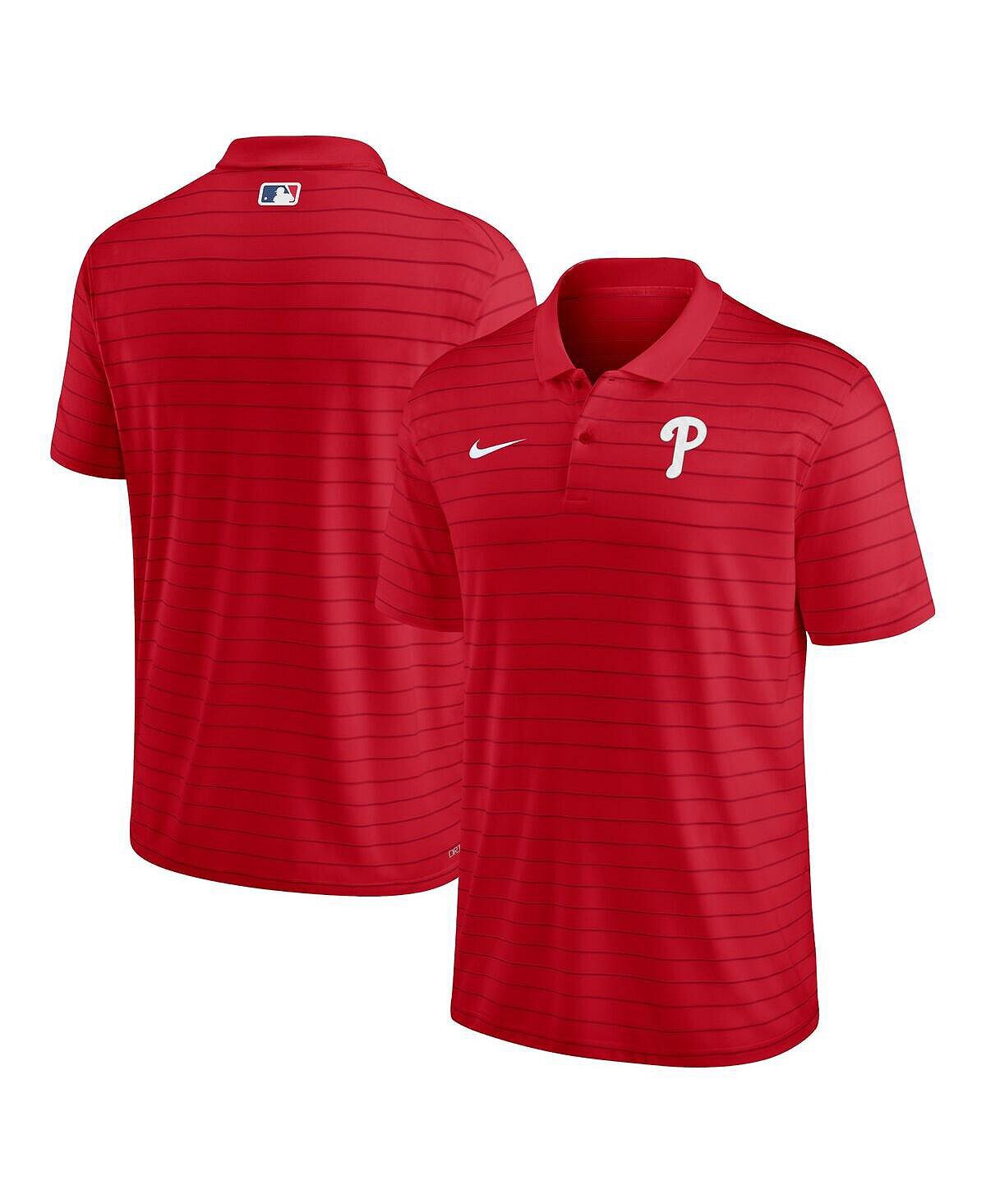 

Мужская красная рубашка-поло Philadelphia Phillies Authentic Collection Victory в полоску Performance Nike