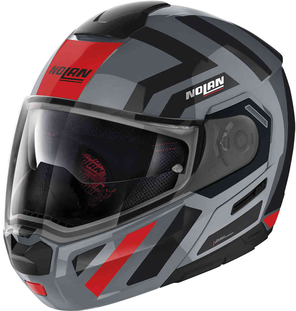 N90-3 Шлем Laneway N-Com Nolan, серый/черный/красный
